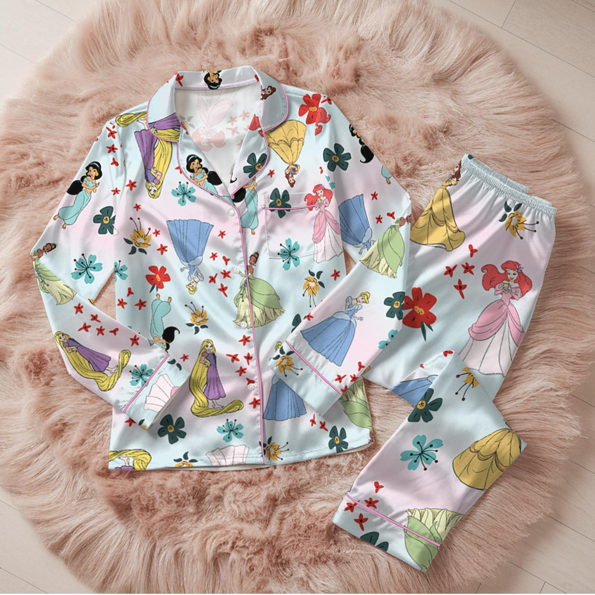 Disney All Princess Characters Pajama Set, Disneyland Princess Womens Pajamas, Bridesmaid Pajamas