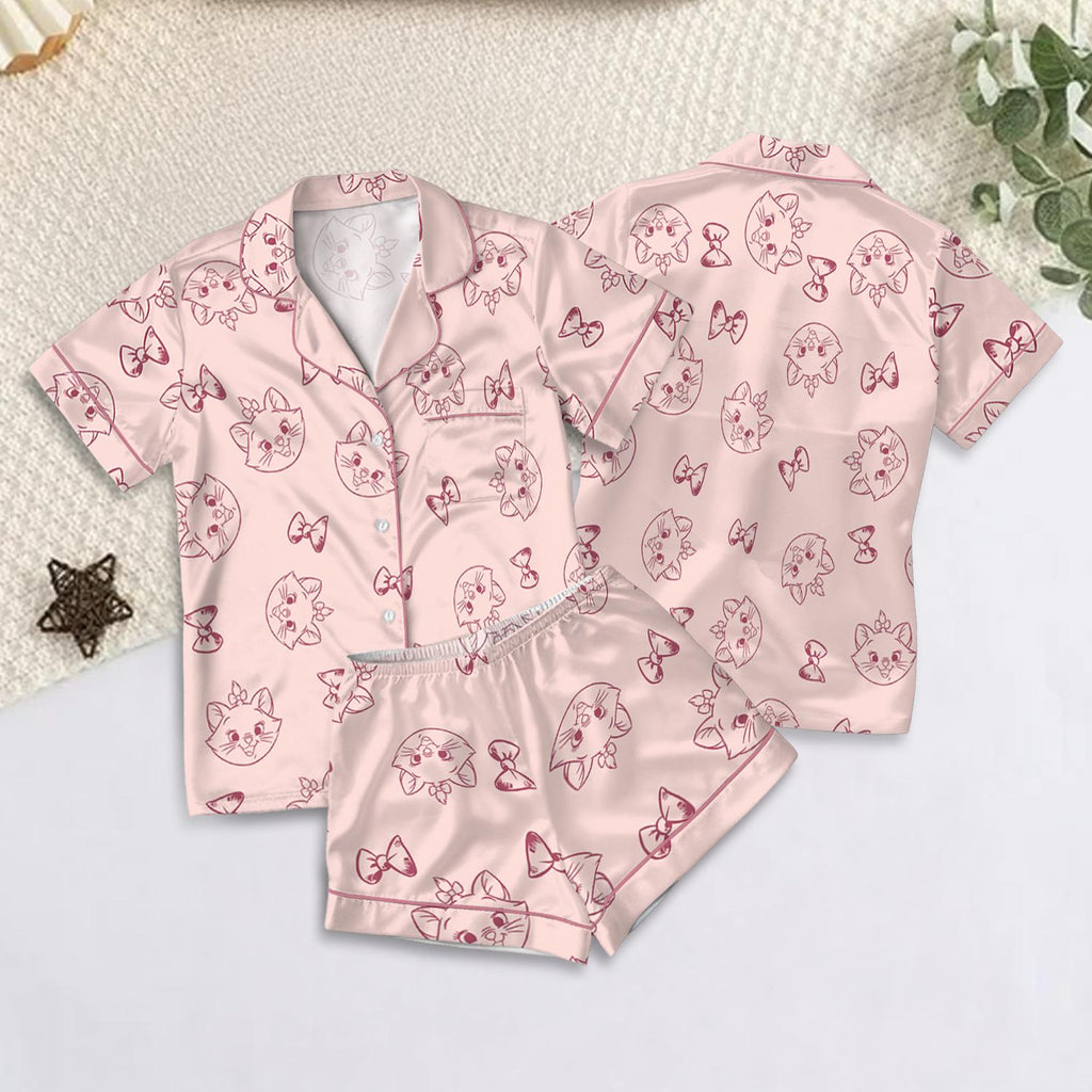 Disney The Aristocats Satin Pajamas Set, Hello Since 1970 Pjs, Magic Kingdom Outfit, Disney Marie Cat Sleepover