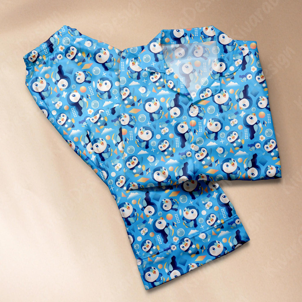 Piplup Pajama Set Anime Kawaii Loungewear - Starter Sleepwear for Fans Comfortable