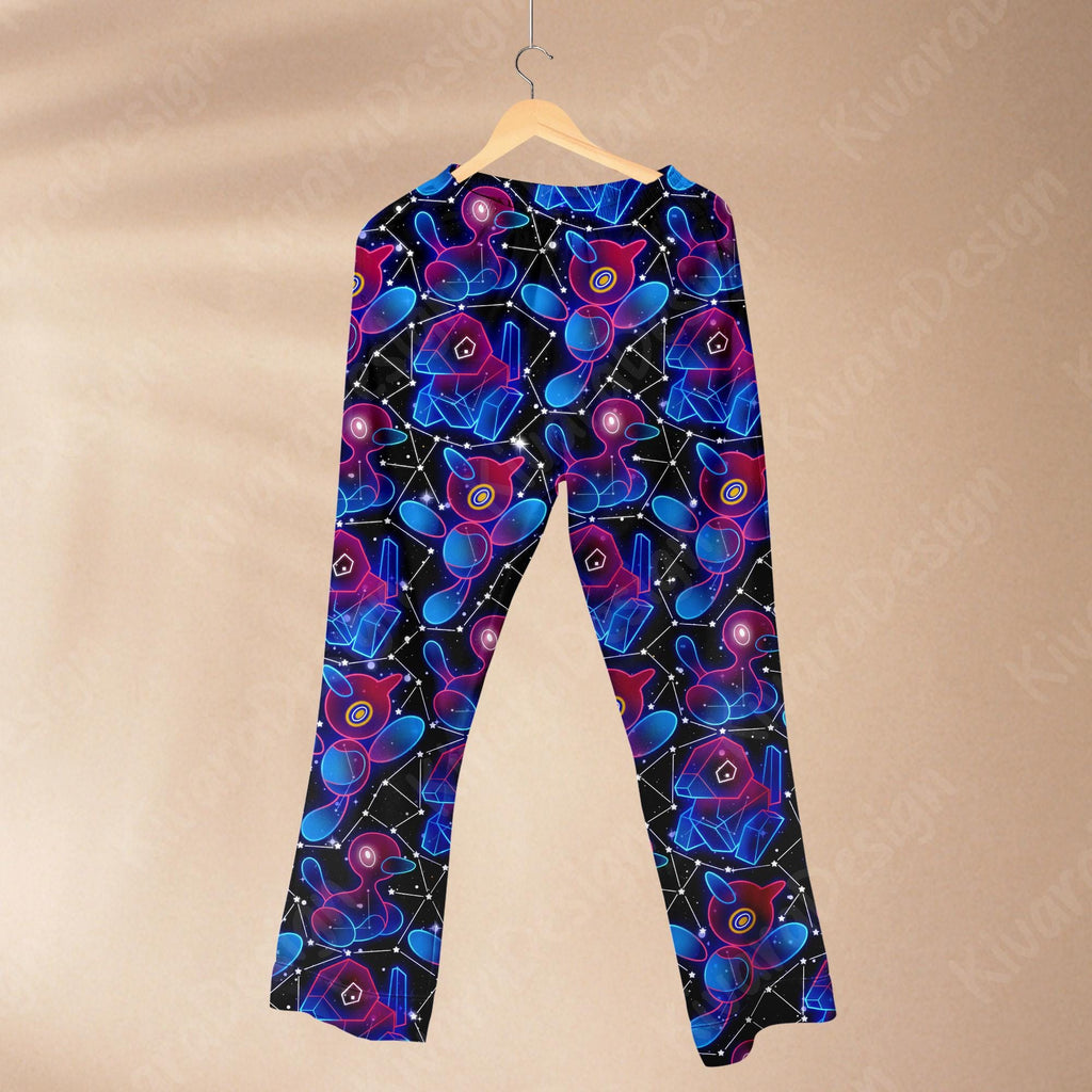 Porygon Mystic Pajama Set Anime Loungewear - Comfortable Video Game Cosmic Digital Sleepwear for Fans