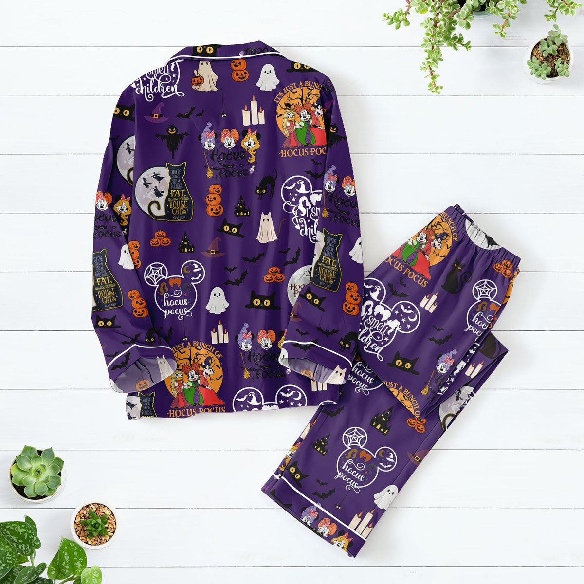 Mickey Hocus Pocus Pajamas Set, Disney Sanderson Sisters Women Pajamas, Spooky Season, Trick Or Treat Pj Set