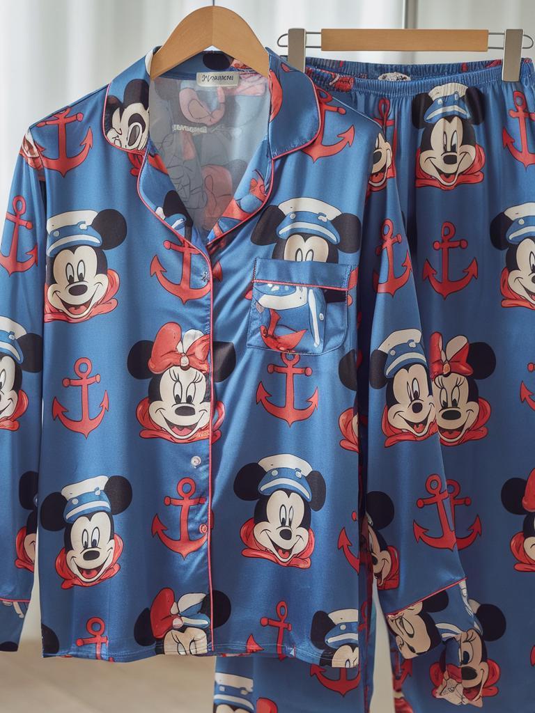 Mickey and Minnie Cruise Satin Pajamas Set, Disney Cruise Trip Pajamas Set, Disneyland Family Pajamas, Mouse Cruise Pajamas, Disney Pajamas