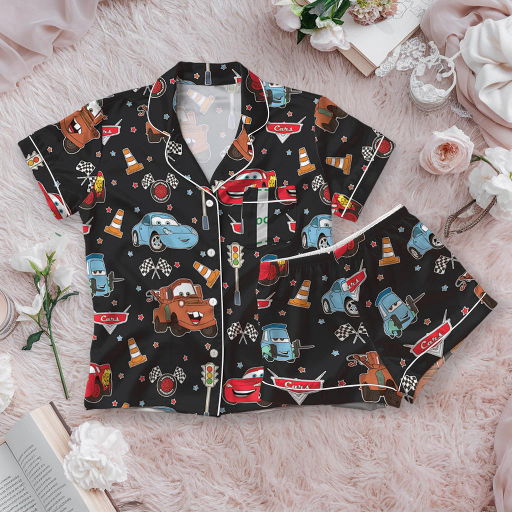 Disney Lightning McQueen Satin Pajamas Set, Disney Cars Movie Holiday Pajamas, Pixar Up Women Pajamas