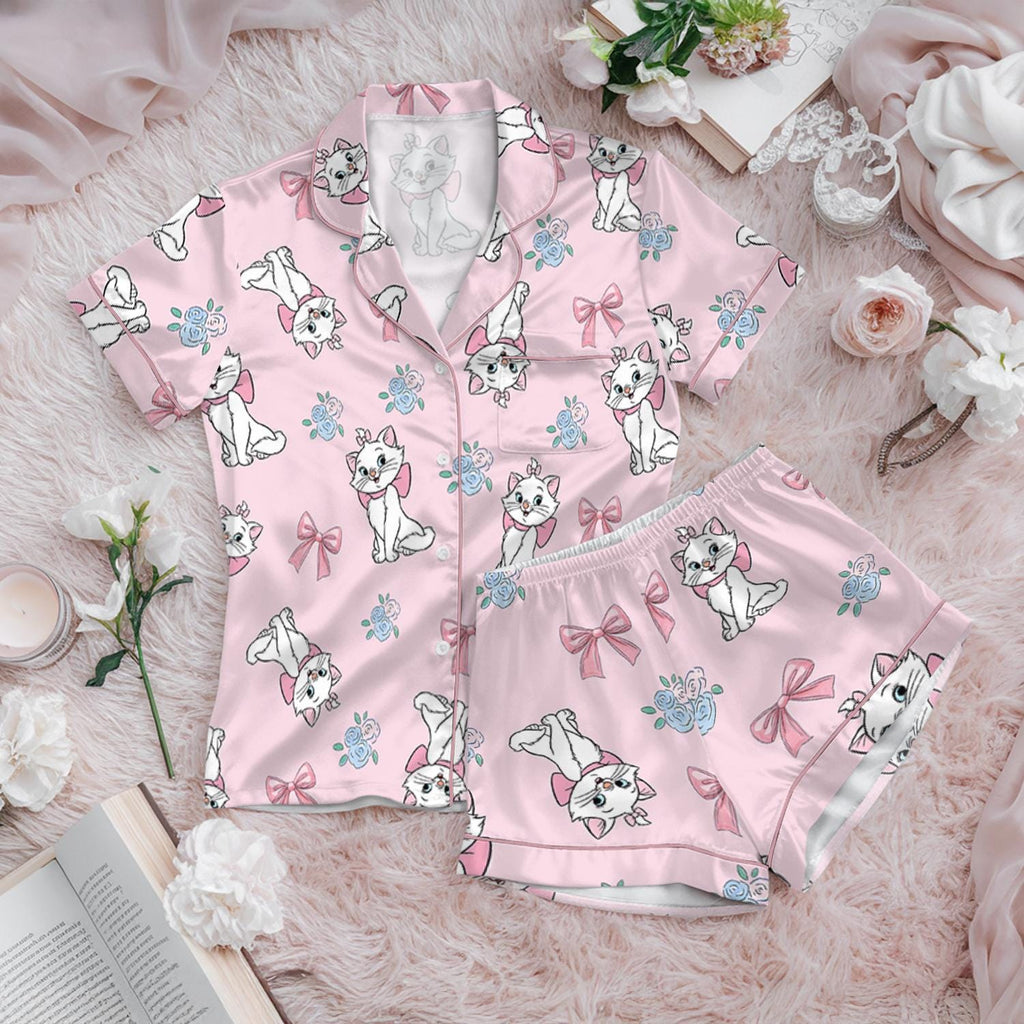 Coquette Bow Disney The Aristocats Marie Cat Pajama Set, Disney Marie Cat Sleepwear, Disneyland Girls Trip