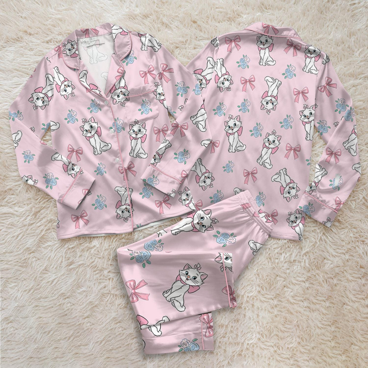 Coquette Bow Disney The Aristocats Marie Cat Pajama Set, Disney Marie Cat Sleepwear, Disneyland Girls Trip