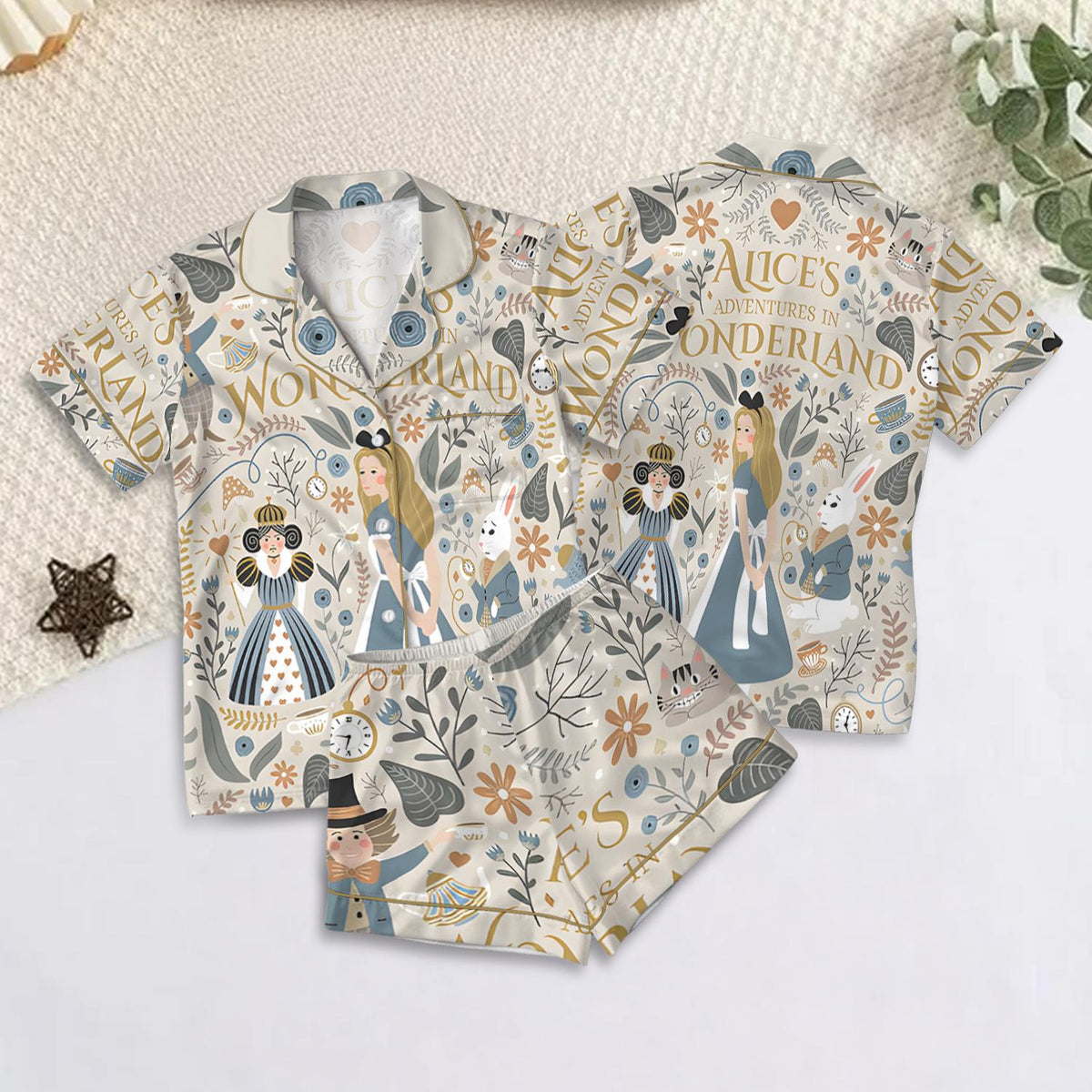 Disney Alice' Adventures in Wonderland Satin Pajamas Set, Princess Alice Shirt, Magic Kingdom Vacation