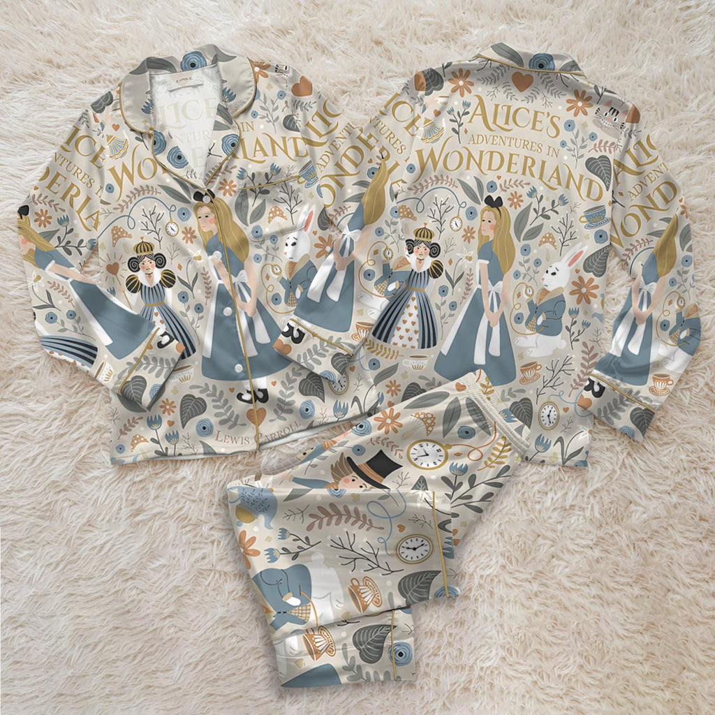 Disney Alice' Adventures in Wonderland Satin Pajamas Set, Princess Alice Shirt, Magic Kingdom Vacation