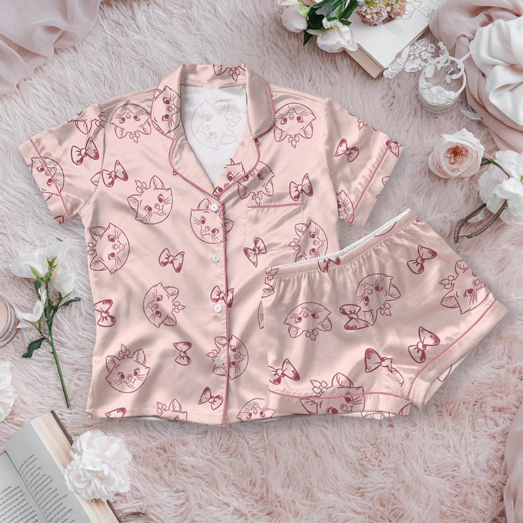 Disney The Aristocats Satin Pajamas Set, Hello Since 1970 Pjs, Magic Kingdom Outfit, Disney Marie Cat Sleepover