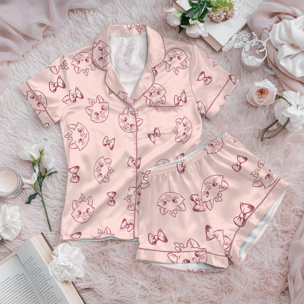 Disney The Aristocats Satin Pajamas Set, Hello Since 1970 Pjs, Magic Kingdom Outfit, Disney Marie Cat Sleepover