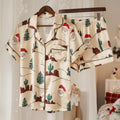 Cowboy Santa Satin Pajamas Set, Christmas Pajamas, Western Christmas Pajamas, Santa Claus Pajamas, Family Christmas Pajamas, Cozy Season Pjs