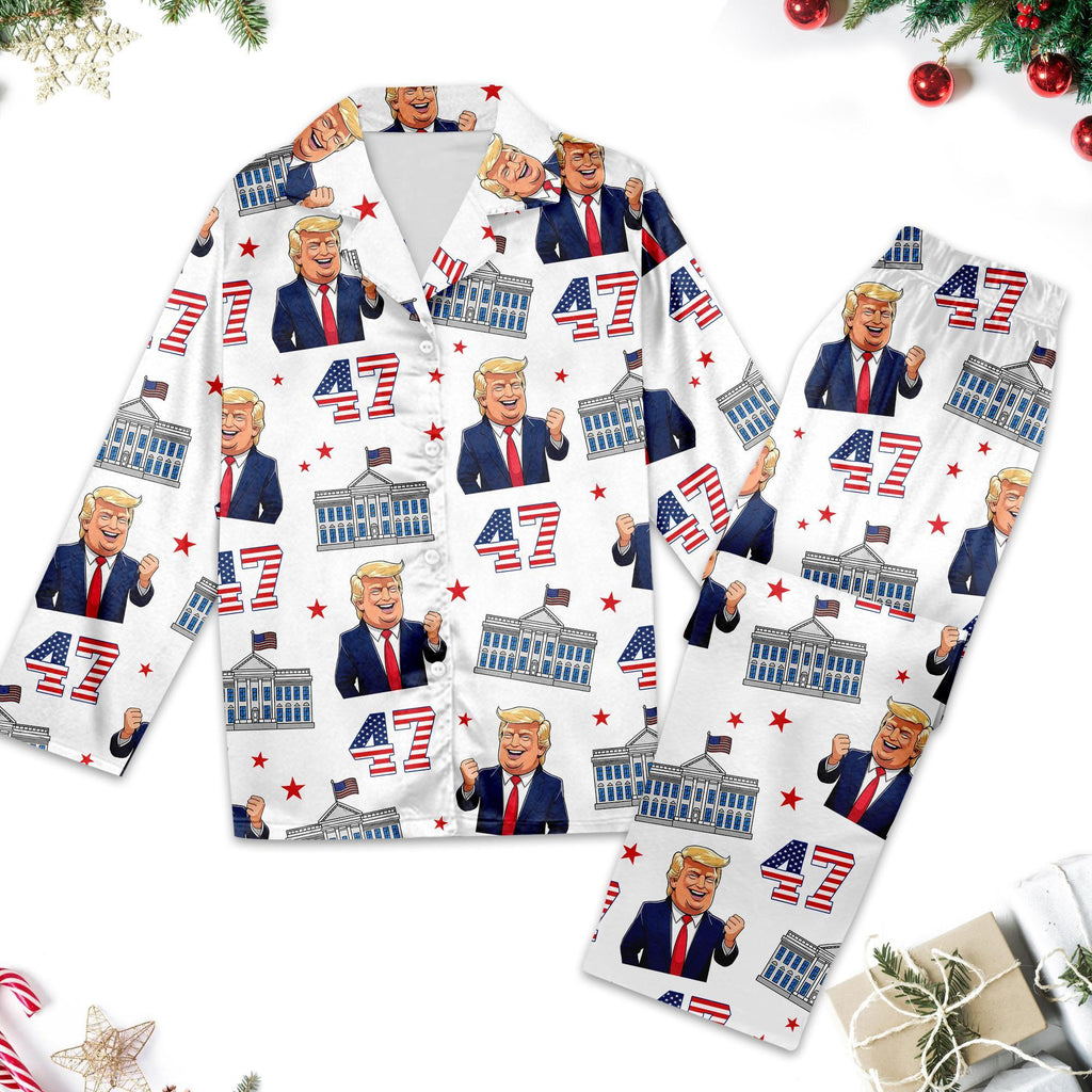 Donald Trump Unisex Pajama, Patriotic Pajamas, Dancing Trump Pajamas, Trump 45 47 Pajama, President Trump Pajamas, Trump Vance 2024