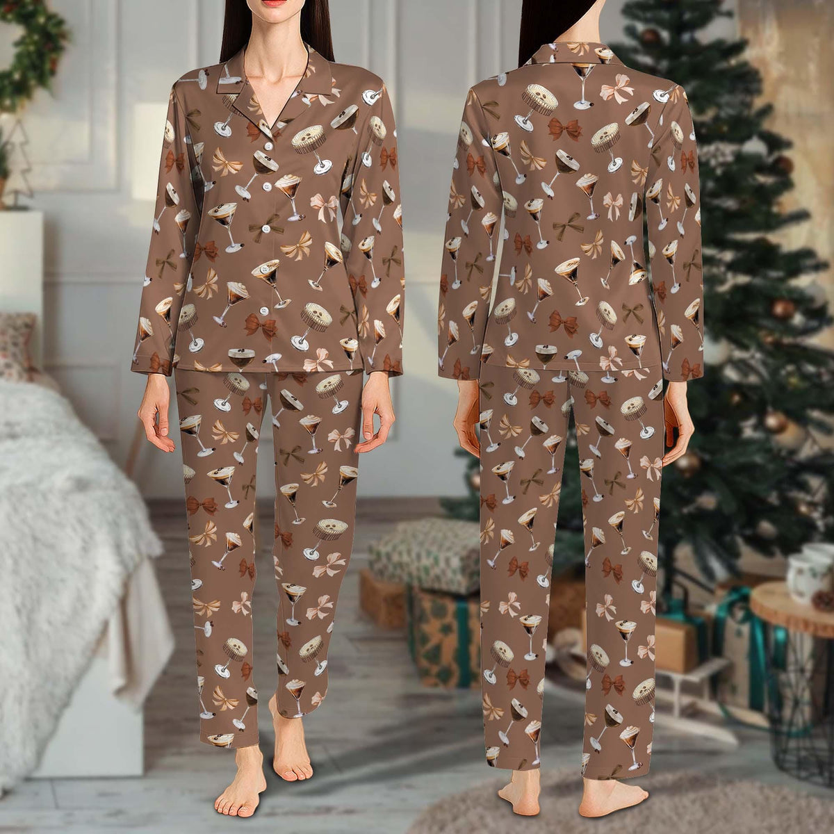 Espresso Martini Cocktail Club Pajama Set, Coquette Espresso Martini Cozy Pajama, Cocktail Lover Pjs Gift, Espresso Martini Social Club Pjs