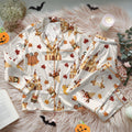 Disney Autumn Pumpkin Satin Pajamas Set, Disney Cute Fall Bow Sleepwear, WDW Family Matching Set, Disney Halloween Gift