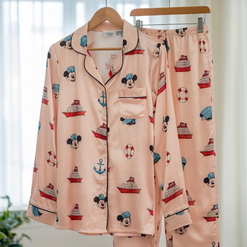 Mickey Cruise Satin Pajamas Set, Disney Cruise Trip Pajamas, Mouse Cruise Pajamas, Disneyland Family Pajamas, Disney Pajamas, Disney Cruise