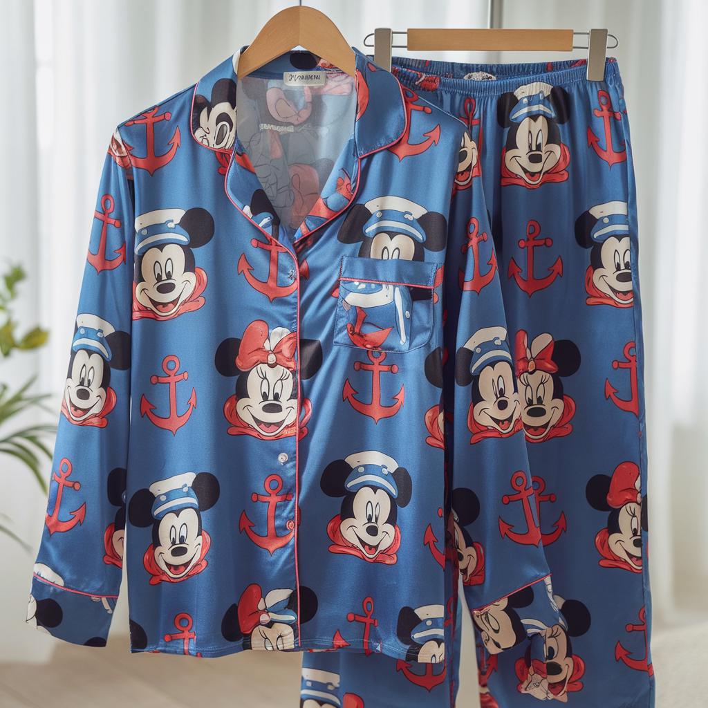 Mickey and Minnie Cruise Satin Pajamas Set, Disney Cruise Trip Pajamas Set, Disneyland Family Pajamas, Mouse Cruise Pajamas, Disney Pajamas