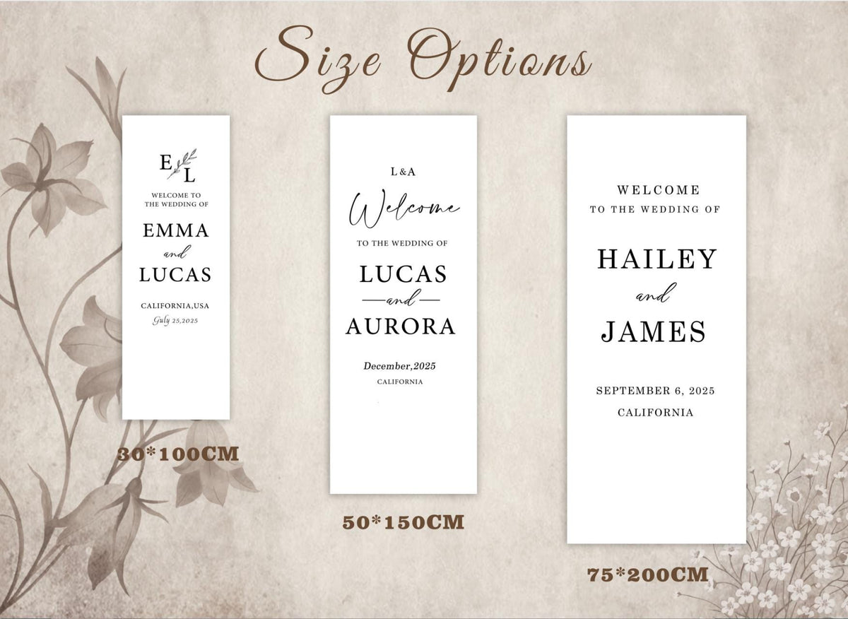 Custom Wedding Welcome Sign | Personalized Fabric Linen Banner for Ceremony or Reception Entrance | Rustic Modern Wedding Decoration