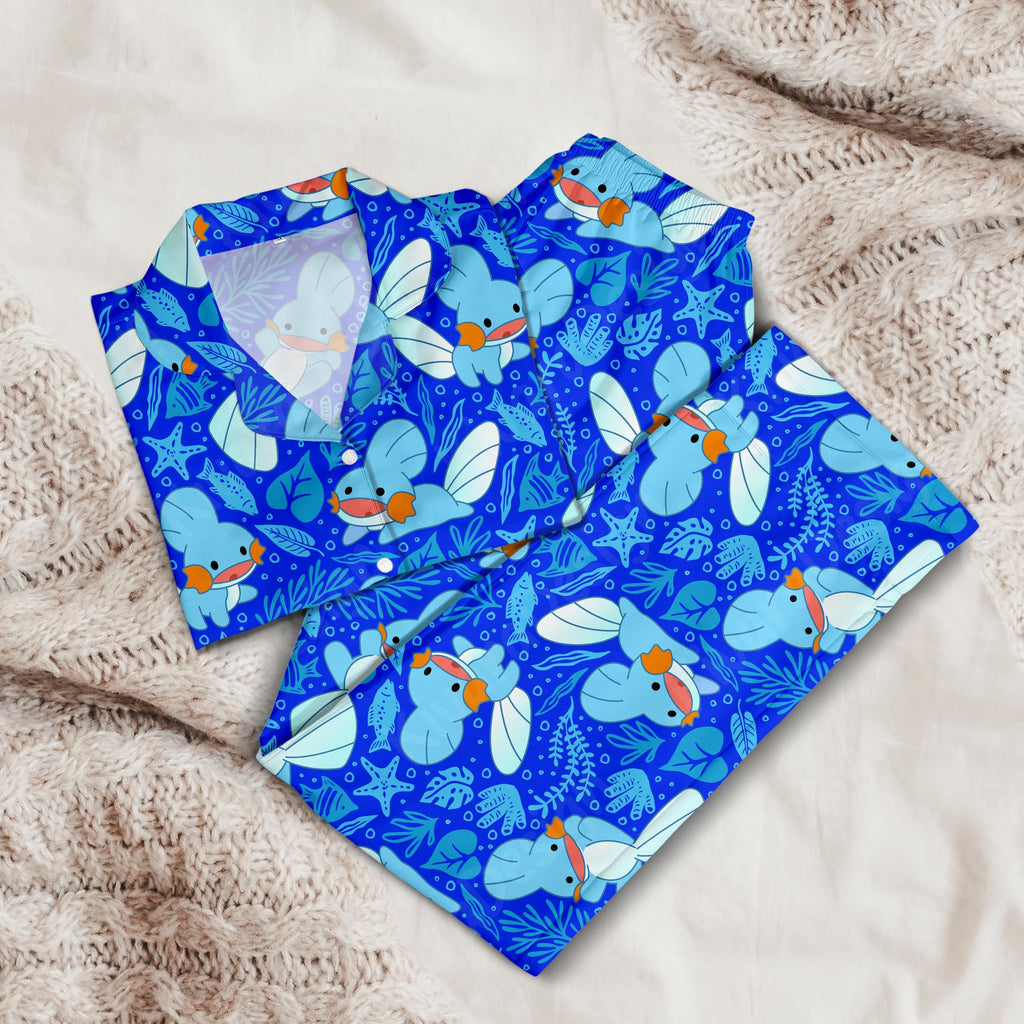 Mudkip Pajama Set Anime Inspired Sleepwear Cosplay Kawaii Loungewear Gift for Anime Fans