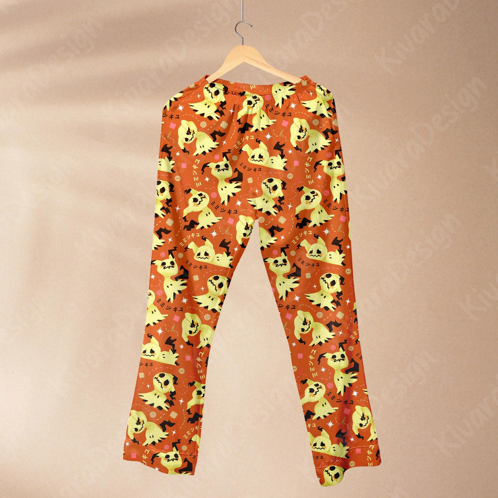 Mimikyu Pajamas Set Kawaii Celestial Loungewear, Soft Pastel Adult Pajamas Gift for Fans