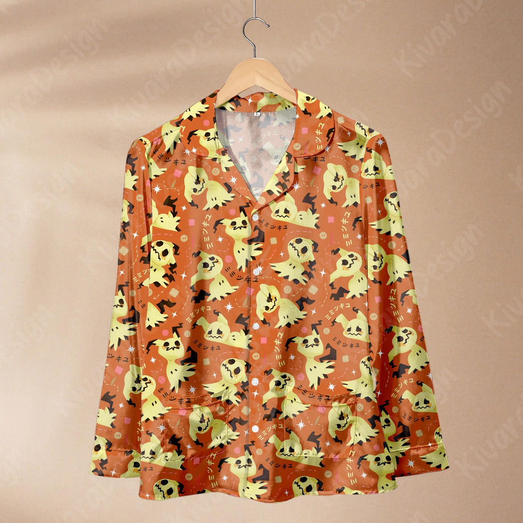 Mimikyu Pajamas Set Kawaii Celestial Loungewear, Soft Pastel Adult Pajamas Gift for Fans
