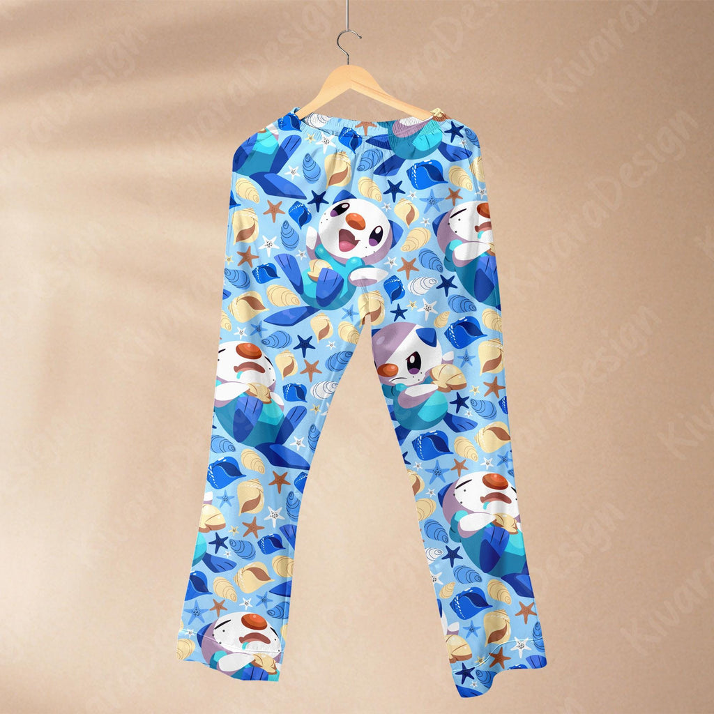 Oshawott Pajama Set Anime Inspired Sleepwear Sea Kawaii Loungewear Gift for Anime Fans