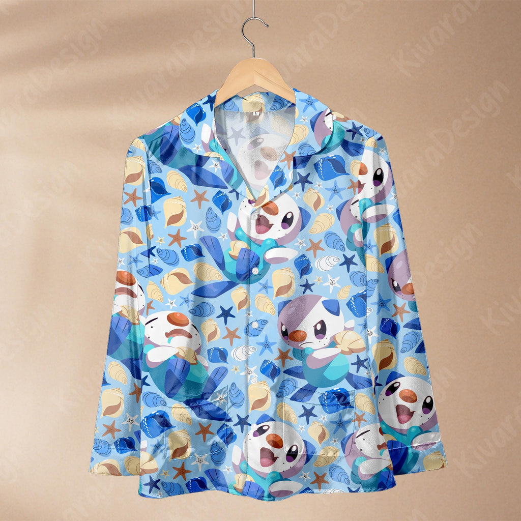 Oshawott Pajama Set Anime Inspired Sleepwear Sea Kawaii Loungewear Gift for Anime Fans