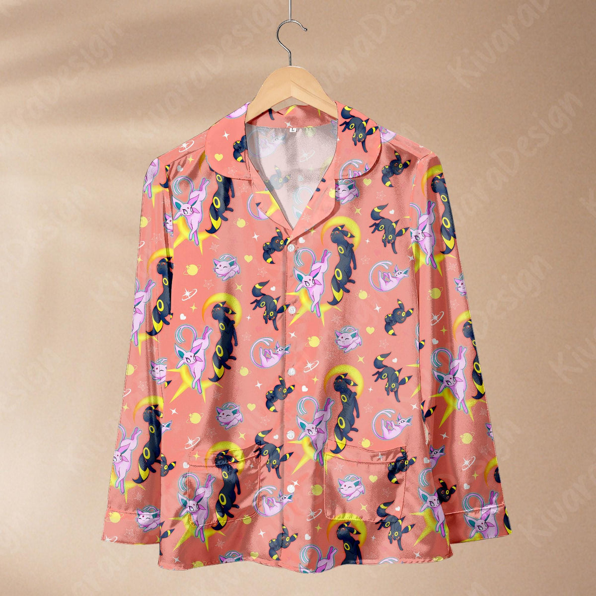 Espeonny Umbreon Pajamas Set, Manga Anime Style Loungewear, Adult Fan Comfort