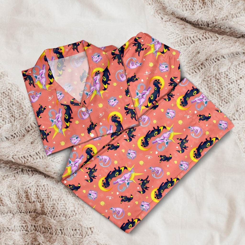 Espeonny Umbreon Pajamas Set, Manga Anime Style Loungewear, Adult Fan Comfort