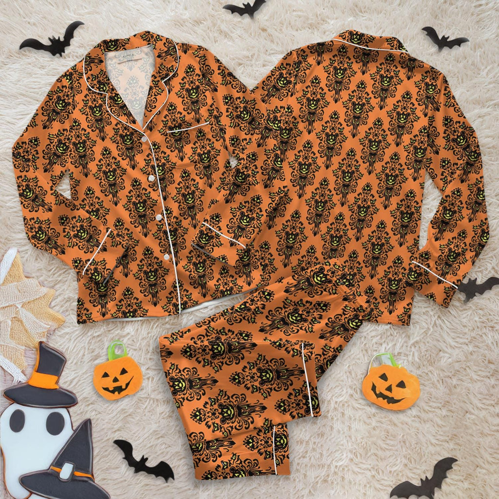 Halloween Mickey Mouse Haunted Mansion Themed Pajamas Set, Disney Hitchhiking Ghosts Pajamas, Horror Movie Pajamas