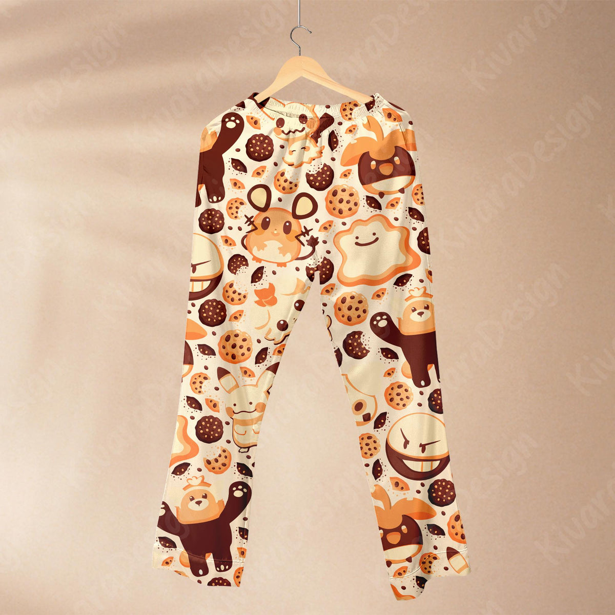 Anime Chip Cookies Pajama Set, Cookies Sleepwear Soft Polyester Pajamas Loungewear for Fans