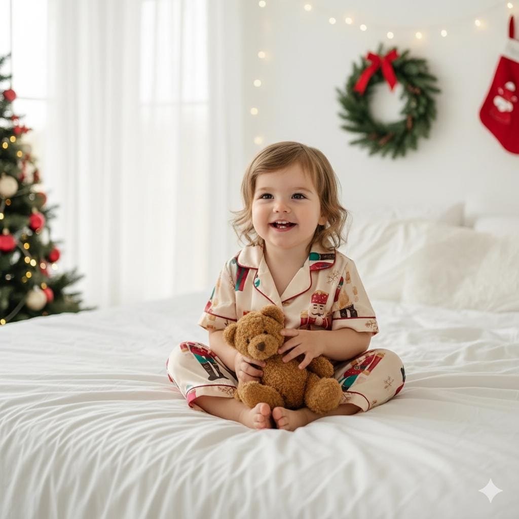 Cute Nutcracker Satin Pajamas Set, Christmas Pajamas, Cozy Winter Pajamas, Nutcracker Pajamas, Family Christmas Pajamas, Cozy Season Pajamas