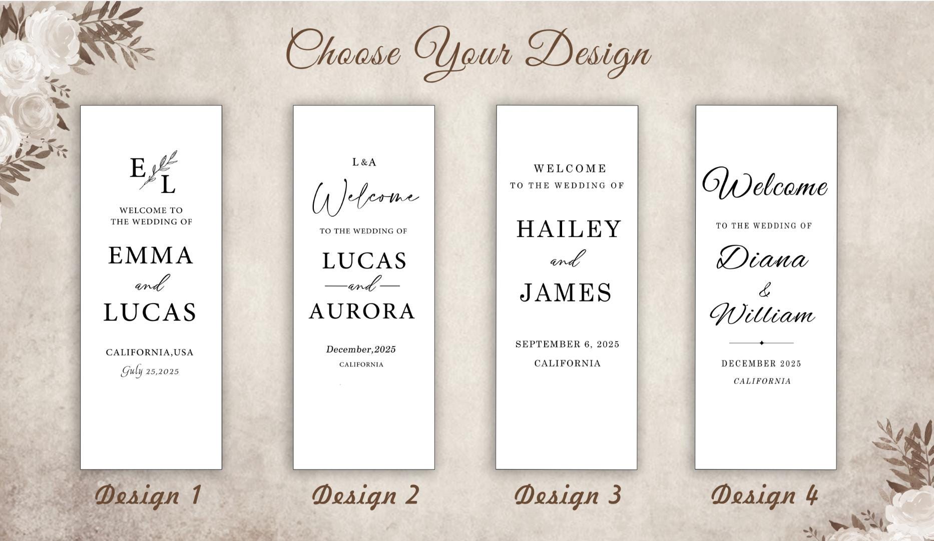 Custom Wedding Welcome Sign | Personalized Fabric Linen Banner for Ceremony or Reception Entrance | Rustic Modern Wedding Decoration