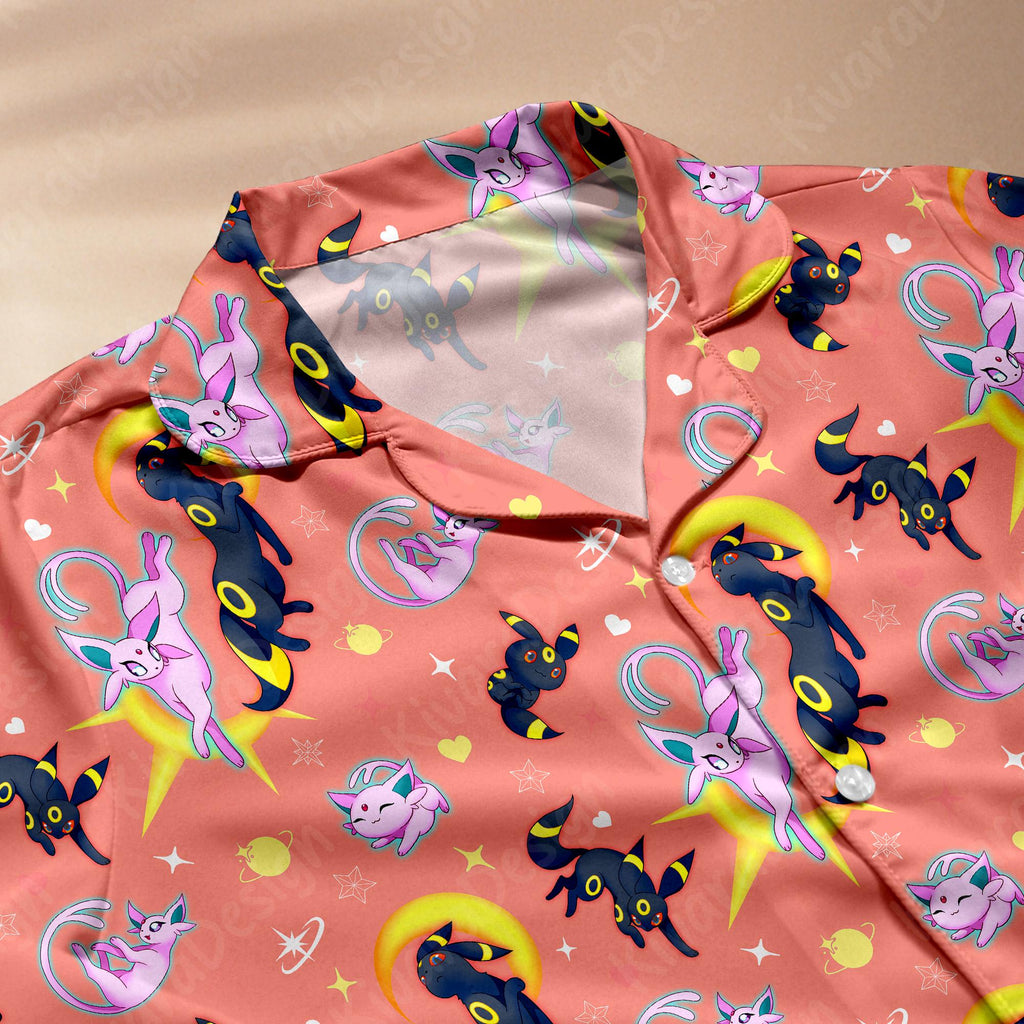 Espeonny Umbreon Pajamas Set, Manga Anime Style Loungewear, Adult Fan Comfort