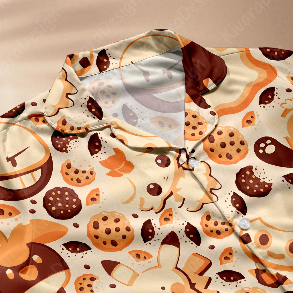 Anime Chip Cookies Pajama Set, Cookies Sleepwear Soft Polyester Pajamas Loungewear for Fans