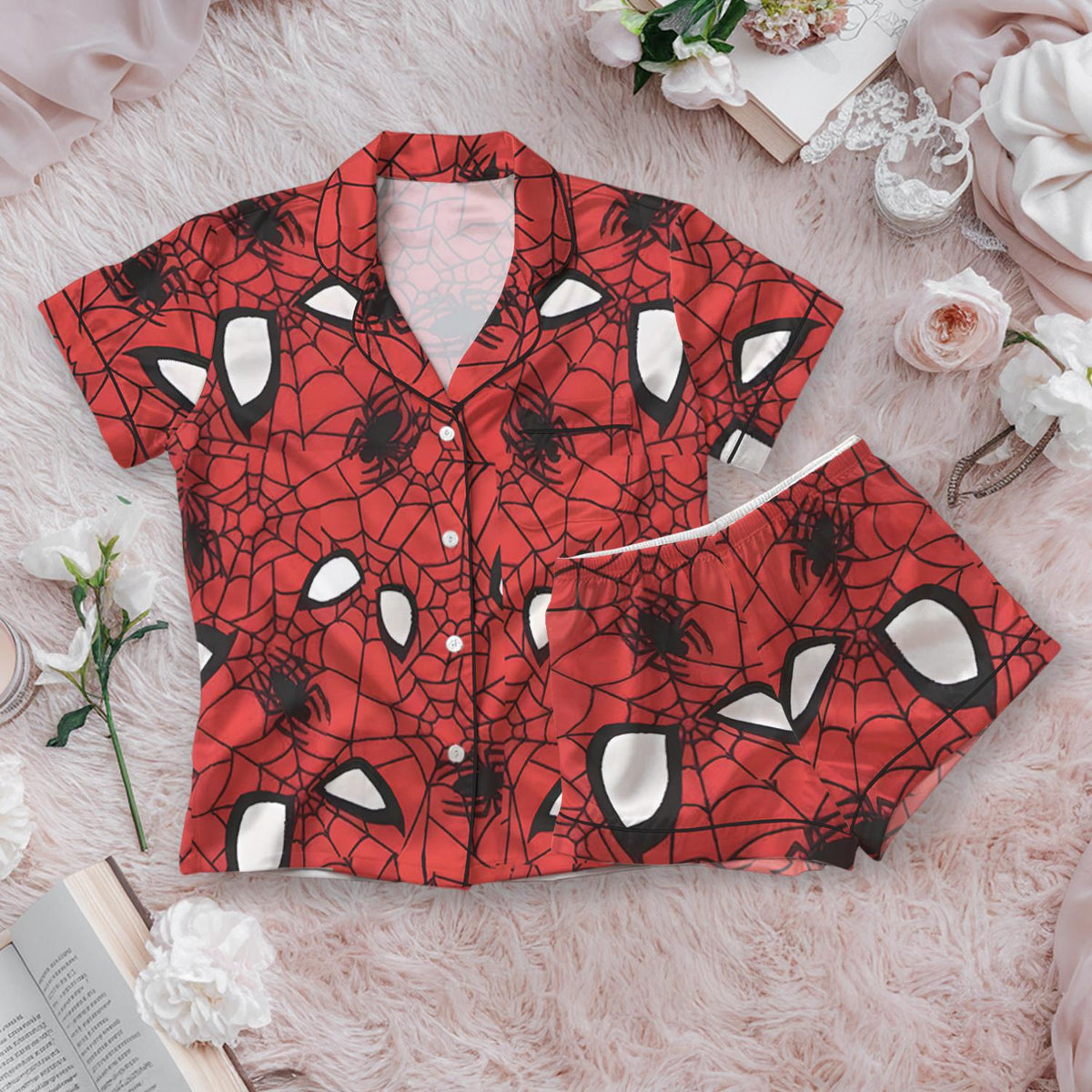 Spider Man Satin Pajamas Set, Disney Spider Man Pajamas Set, Spider Man Cartoon Pajama Set, Spiderman Pajamas, Birthday Pajamas Set