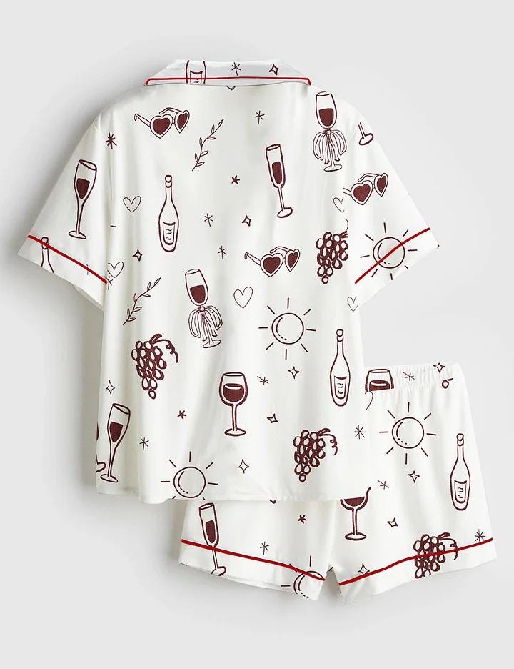 Women's Satin Pajama Set, Vino Before Vows Print, Bachelorette Wine Theme PJs, Short Sleeve Bridal Shower Pajamas, Wedding Party Gift
