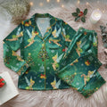 Disney Tinker Bell Christmas Satin Pajamas Set, Disney Fairytale Pjs, Disneyland Fairy Magical Movie Cartoon Pajamas, Tinker Bell Sleepwear