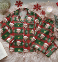 Custom Face Christmas Satin Pajamas Set, Personalized Photo Pajamas, Photo and Face Pajamas, Family Matching Holiday Pajamas, Family Pajamas