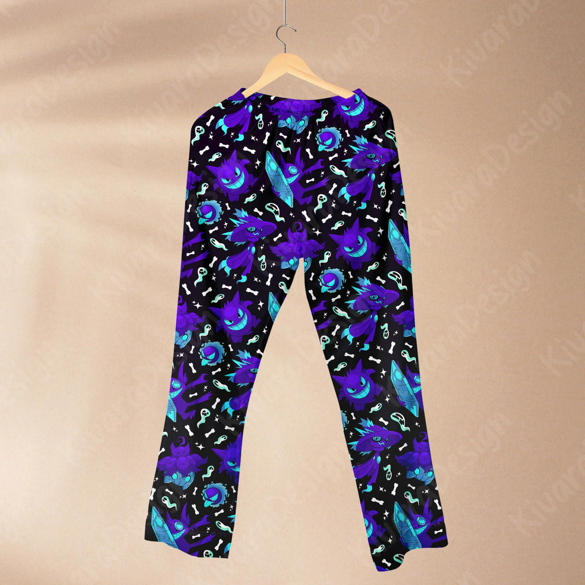 Ghostly Mystic Pajamas Set Fire Blue Ghost Anime Loungewear Polyester Blend Couple Pajamas Set