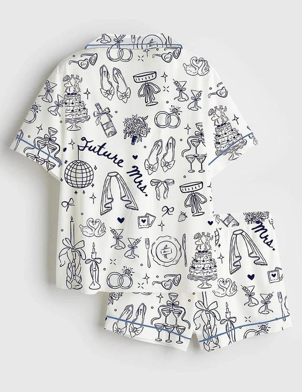 Future Mrs Bride To Be Gift In My Engaged Era Satin Pajama Set, Pajama Engagement Pajamas for Bride, Satin Pajama Set Short Sleeve Women