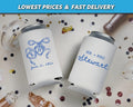 Custom Wedding Can Coolers, Whimsical Heart Locket Neoprene Huggers, Mr and Mrs Keepsake, Custom Initial Favors