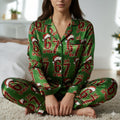 Funny 67 Plaid Christmas Satin Pajamas Set, Trendy Christmas Sleepwear, 6 7 Meme Pajamas, Six Seven Xmas Pajamas, Family Christmas Pajamas