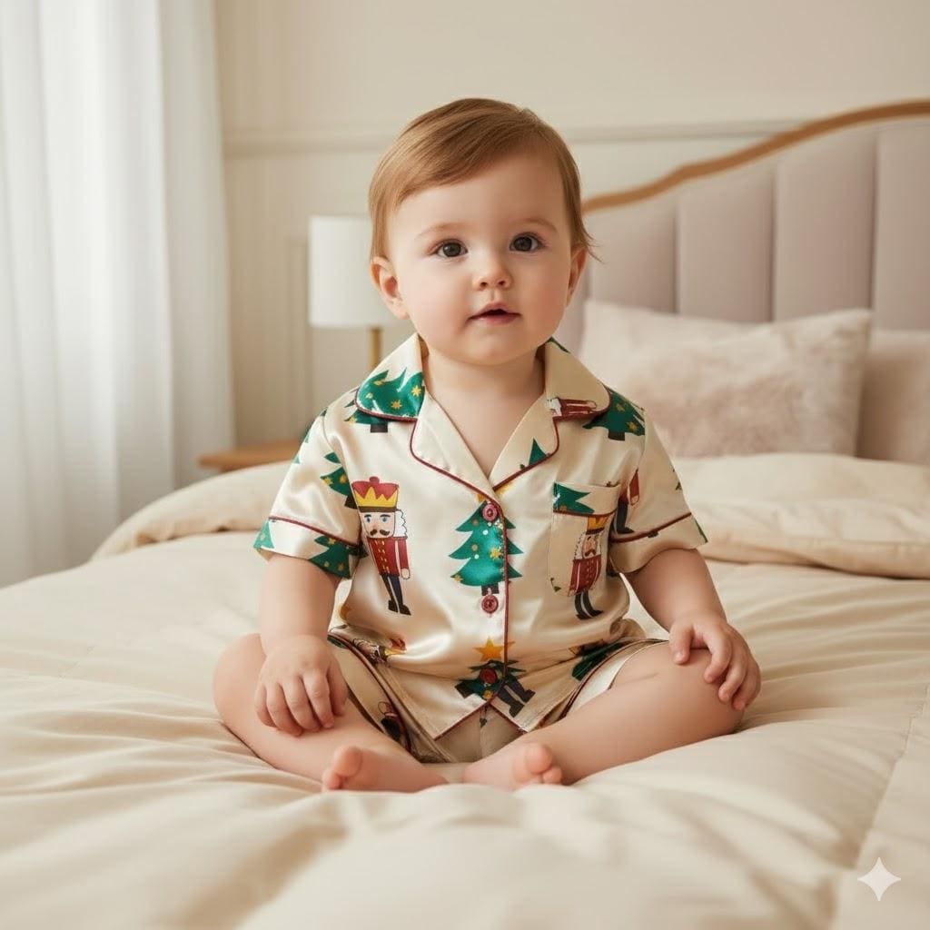 Nutcracker Christmas Tree Satin Pajamas Set, Christmas Pajamas, Christmas Nutcracker Pajamas, Nutcracker Pajamas, Family Christmas Pajamas