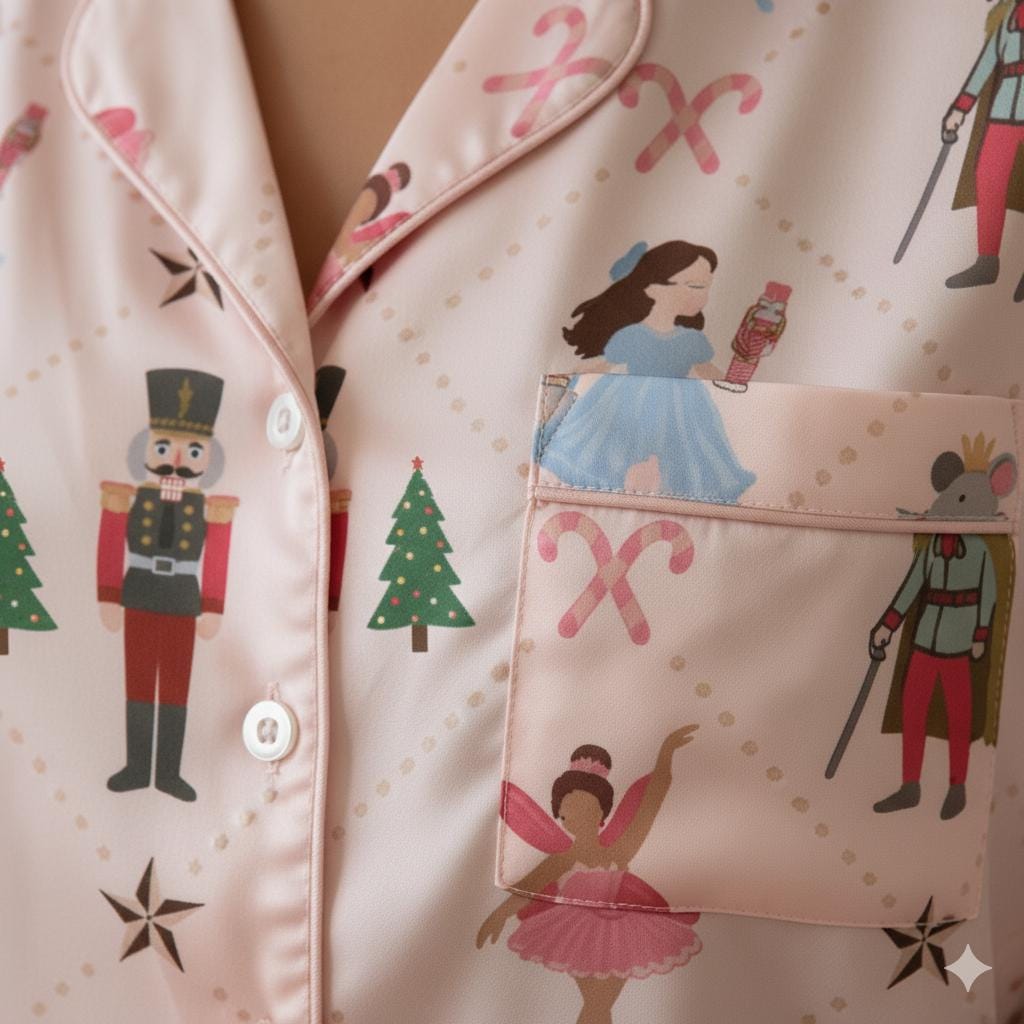 Nutcracker Ballet Christmas Satin Pajamas Set, Christmas Nutcracker Pajamas, Family Christmas Pajamas, Nutcracker Pajamas, Cozy Season Pjs