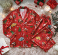 Disney Cars Christmas Satin Pajamas Set, Cute Radiator Springs Christmas Sleepwear, Disney Pixar Cars Holiday Family Matching Pajamas