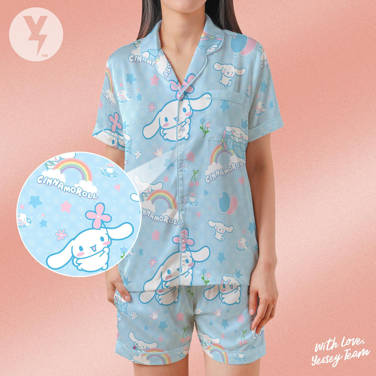 Little Fluffy Puppy Pajamas Set, Japan Kawaii Sleepwear, Japan Character Shirt, Family Matching Pajamas shirt