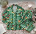 Mickey & Minnie Mouse Jingle Bells Satin Pajamas Set, Cozy Season Sleepwear, Mickey Christmas Heads Pajamas, WDW Cartoon Pajamas, Disney pjs