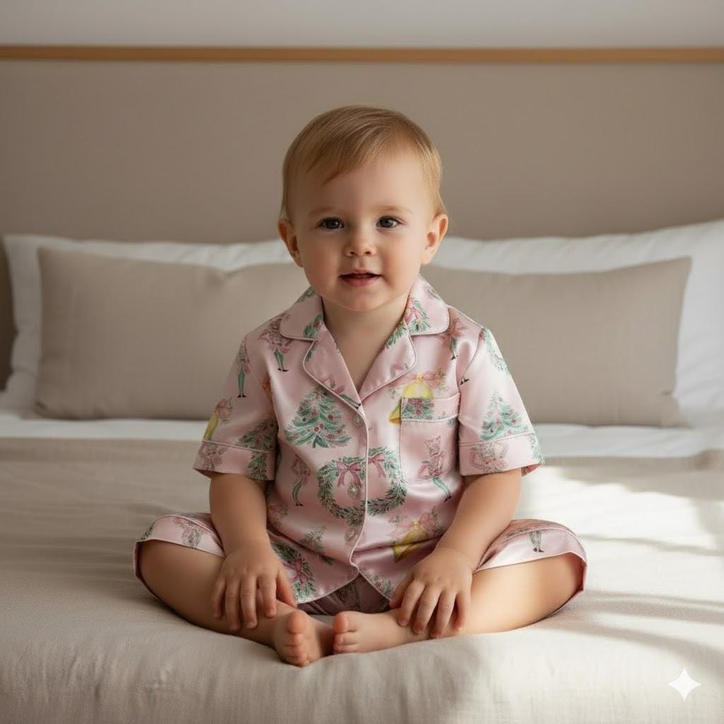 Coquette Nutcracker Christmas Satin Pajamas Set, Coquette Christmas Pajamas Set, Xmas Family Matching Pyjama, Christmas Nutcracker Pajamas