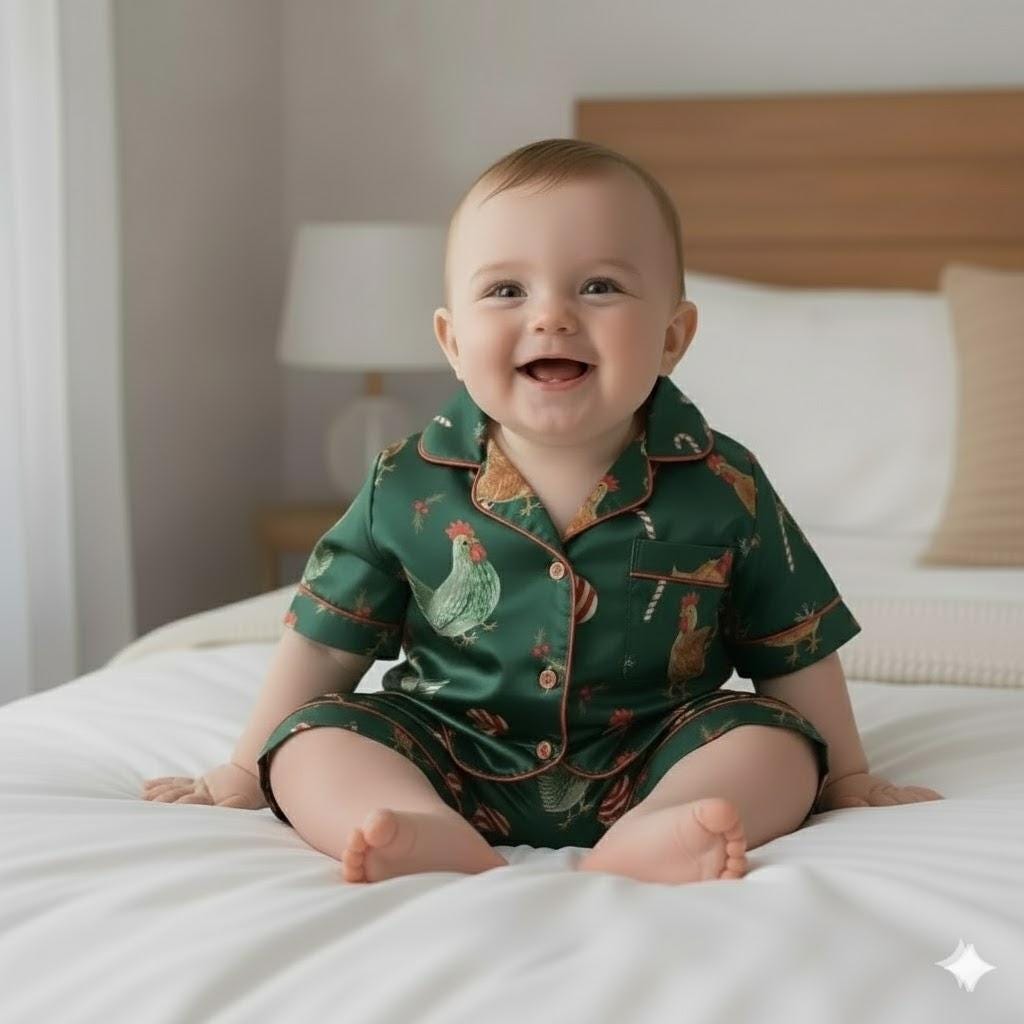 Christmas Chicken Satin Pajamas Set, Christmas Family Matching Pajama Set, Chicken Xmas Pajamas, Farmer Christmas Pajama, Merry Chickmas Pjs
