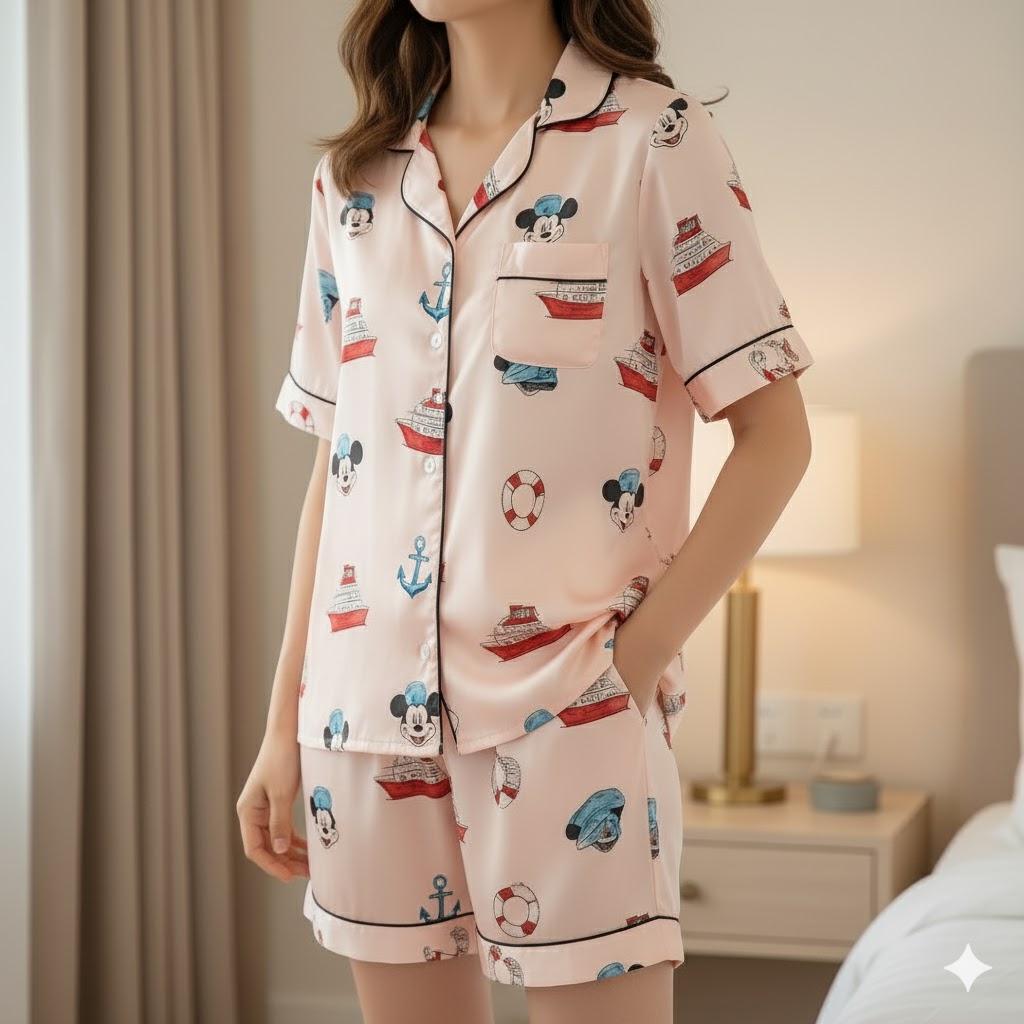 Mickey Cruise Satin Pajamas Set, Disney Cruise Trip Pajamas, Mouse Cruise Pajamas, Disneyland Family Pajamas, Disney Pajamas, Disney Cruise