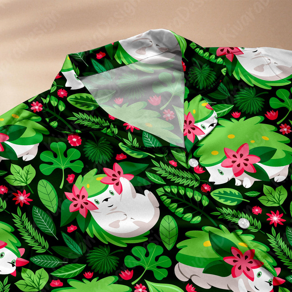 Shaymin Pajamas Set Grass Hedgehog Anime Sleep Forest Loungewear Polyester Blend Tropical Couples Pajamas Set